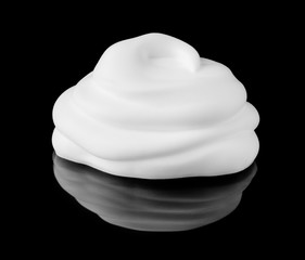 Soap foam Shaving cream bubble isolated on black background object health beauty concept