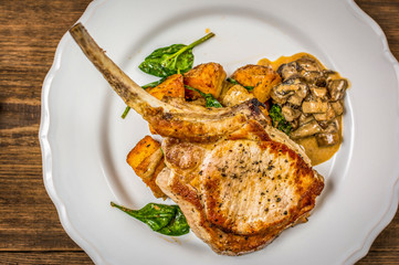 Baked pork chops or cutlet