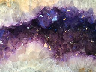 Purple Amethyst Geode Gemstone Background - obrazy, fototapety, plakaty