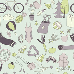 Healthy lifestyle pattern pastelle