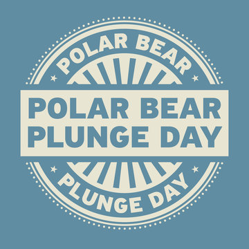 Polar Bear Plunge Day rubber stamp