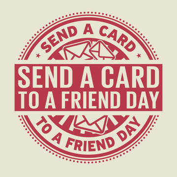 Send a Card to a Friend Day rubber stamp