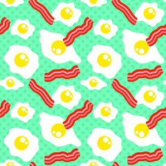 Seamless Bacon Egg Background