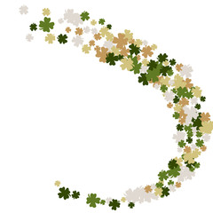 Vector Confetti Background Pattern. Element of design. Clover leaves on a white background