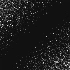 Amazing falling stars. Abstract chaotic scatter with amazing falling stars on black background. Incredible Vector illustration.