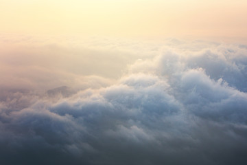 Instagram filter Majestic sunset in the mountains landscape. Dramatic sky