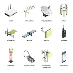 Digital communication and connection modern devices vector isolated icons