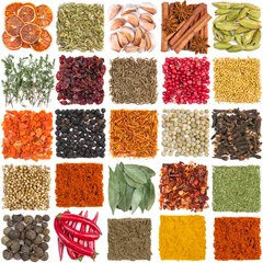 Acrylic prints Aromatic Set of different spices and seasonings