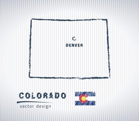 Colorado national vector drawing map on white background