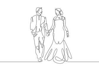 continuous line of the newlyweds