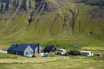 Fototapeta na wymiar Modern Village on Faroe Islands