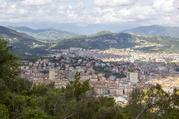 Panoramic view of Genoa in a summer day, Italy
