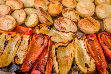 Delicious baked potato and pepper