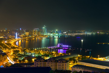 Night view of the city of Baku - the capital of the Republic of Azerbaijan