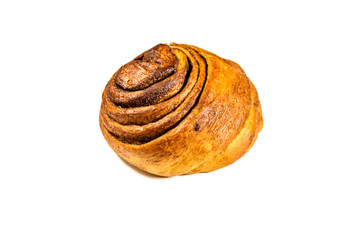 Bun with cinnamon isolated on a white background
