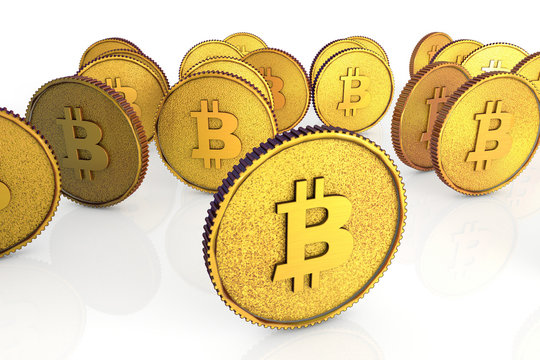 3d golden bitcoin