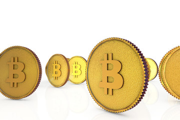 3d golden bitcoin