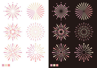 花火 デザインパーツ素材(ピンク)