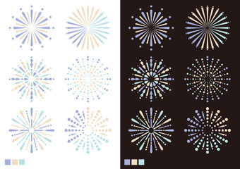 花火 デザインパーツ素材(ブルー)