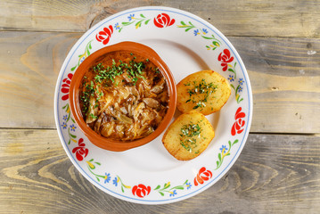 roasted meat with potato