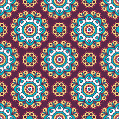 Abstract stylized floral seamless pattern. Hand drawn vector illustration