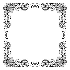 Hand drawn floral background with place for text. Vector Illustration