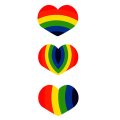 colorful rainbow hearts - symbol for homosexual love