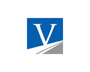 v letter stripe logo