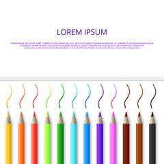 Elegance color pencils banner or background design