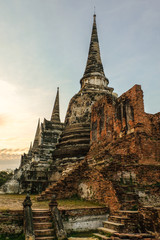 Fototapeta premium Ayutthaya historical park ancient kingdom wat Phra si sanphet
