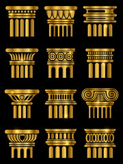Ancient architecture column vector
