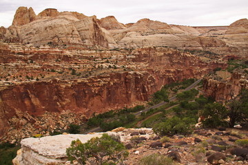 Fototapeta premium View from River Valley Overlook in Capitol Reef NP in Utah in the USA 