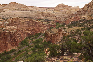 View from River Valley Overlook in Capitol Reef NP in Utah in the USA
