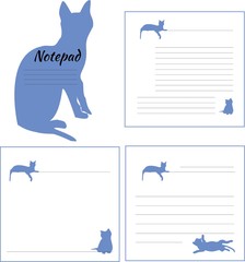 layout of the Notepad with images of cats