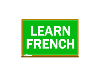 Green Chalkboard with Learn French
