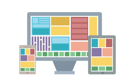 Responsive Web Design Flat Style Gadgets