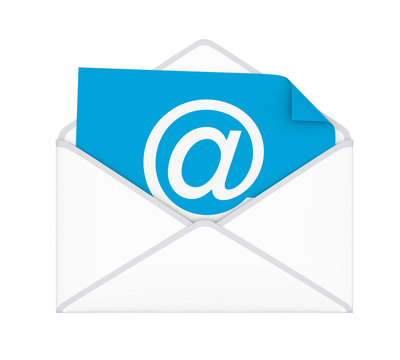 Envelope with Email Sign Isolated