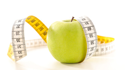 apple and measuring tape