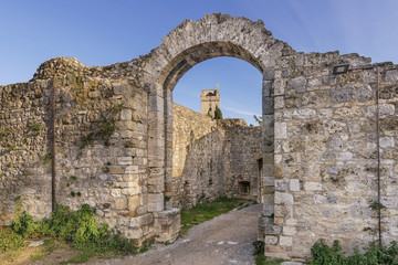 The fortress of Montestaffoli's ruins, San Gimignano, Siena, Tuscany, Italy