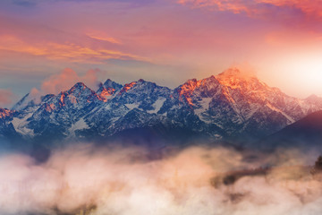 beautiful and colorful view of the Tatra mountains - obrazy, fototapety, plakaty