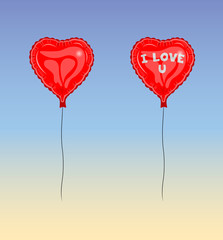 Fototapeta na wymiar I Love U Balloon