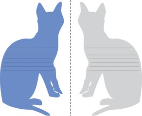 layout of the Notepad in the shape of a cat
