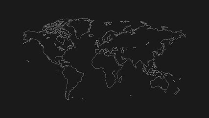 stylish, flat, contour map of the world for interior, design, advertising, screen saver, wallpapers, covers, walls, printing