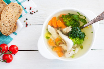 Chicken soup with vegetables