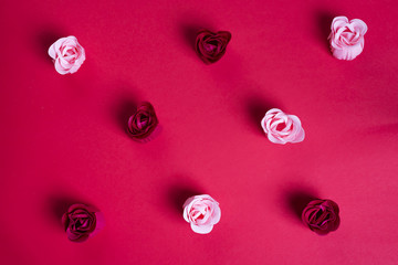 Floral pattern made of buds roses