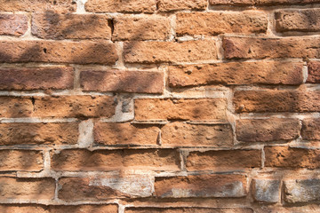 Old brick wall about 200 years old of Buddhist sanctuary