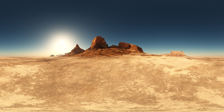360 Grad Panorama mit einer Wüstenlandschaft