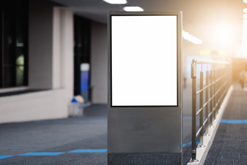 blank advertising billboard at airport.