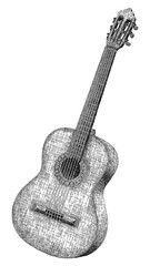 Vector illustration drawing of classical guitar.