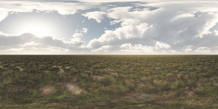 360 Grad Panorama mit einer Steppenlandschaft